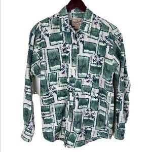 Vintage Woolrich Button Up Shirt Allover Elk Print 100% Cotton Women’s Size M